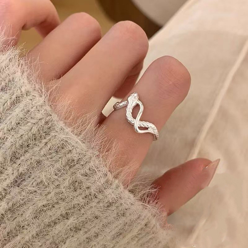 小众设计爱心戒指女可调节素银食指戒高级感指环时尚个性百搭手饰