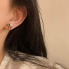 镀真金S925纯银针2024新款金属耳环小众设计感冷淡风气质高级耳钉