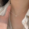 S925纯银珍珠花朵极简风项链女小众百搭精致高级感锁骨链项链批发