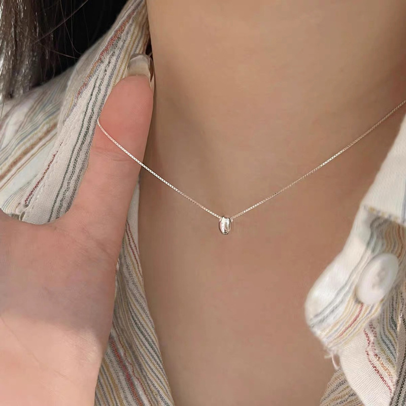 S925纯银珍珠花朵极简风项链女小众百搭精致高级感锁骨链项链批发