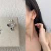 s925银针地摊耳环女法式复古蝴蝶形状高级感气质夜市小耳钉耳饰