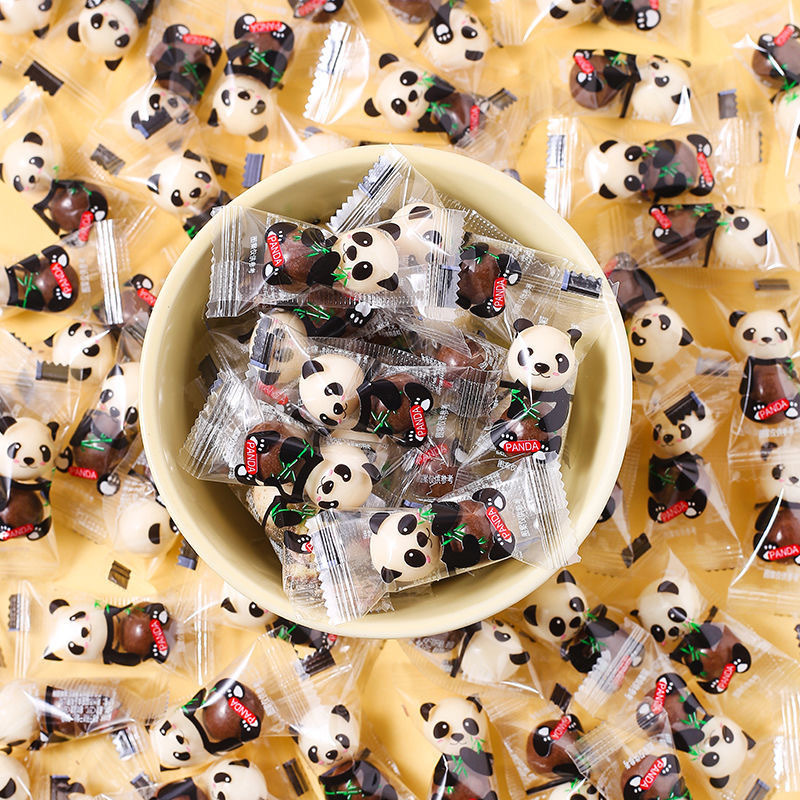 熊猫麦丽素小零食夹心巧克力豆年货儿童散装喜糖果（代可可脂）