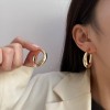 法式金属圆圈耳圈素圈耳环新款潮小众设计感独特气质耳饰女显脸小
