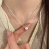 S925纯银珍珠花朵极简风项链女小众百搭精致高级感锁骨链项链批发