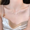 温柔蝴蝶珍珠项链配裙子女轻奢小众高级感锁骨链2024新款颈链配饰