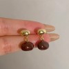 纯银针虎眼石耳环女2025秋冬新款爆款高级感耳钉气质百搭耳饰配饰