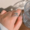 镂空珍珠花朵开口戒指女款小众设计复古指环轻奢高级感食指戒手饰