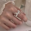 925纯银交叉缠绕复古多层戒指女ins2025年新款冷淡风简约开口指环