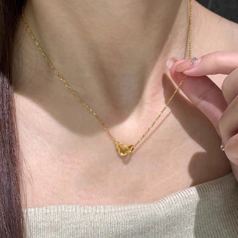 太钢金葫芦跑环相扣吊坠细款女款新中式锁骨链轻奢高级感精致项链
