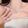 S925纯银珍珠花朵极简风项链女小众百搭精致高级感锁骨链项链批发