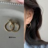 法式金属圆圈耳圈素圈耳环新款潮小众设计感独特气质耳饰女显脸小
