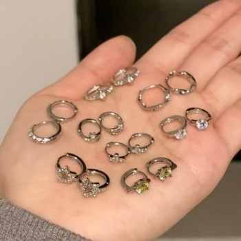 s925银耳环女轻奢高级感耳饰小众简约耳扣经典ins风耳圈饰品批发