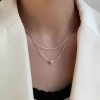 爱心蝴蝶结银项链配饰女甜美气质高级感锁骨链轻奢小众设计颈链