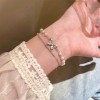 潮流个性时尚设计水晶锆石手链女款爱心百搭手环手镯轻奢素银配饰