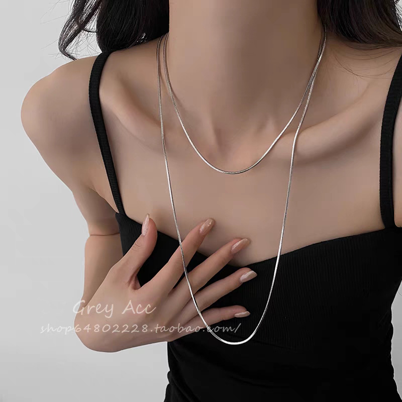 S925纯银单钻项链女春甜酷风网红配饰轻奢小众设计师款锁骨链项坠