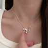 2025新款简约素银珍珠蓝宝石项链女百搭不掉色高级设计感锁骨链批