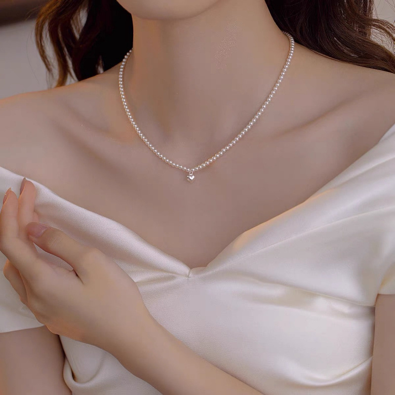 法式慵懒珍珠项链女小众高级感气质百搭锁骨链2025年新款毛衣颈链