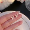 s925纯银耳针高级感蝴蝶结耳钉女耳环2025新款爆款养耳洞防堵耳饰