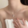 温柔蝴蝶珍珠项链配裙子女轻奢小众高级感锁骨链2024新款颈链配饰