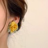 银针彩色人造水晶款花朵流苏耳环甜美清新耳钩耳坠韩系高级感耳饰