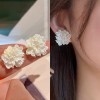银针彩色人造水晶款花朵流苏耳环甜美清新耳钩耳坠韩系高级感耳饰