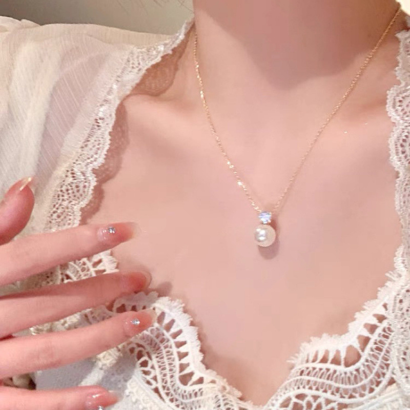 珍珠项链女气质甜美法式小香风双层锁骨链小众设计感2025新款颈链