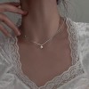 温柔蝴蝶珍珠项链配裙子女轻奢小众高级感锁骨链2024新款颈链配饰