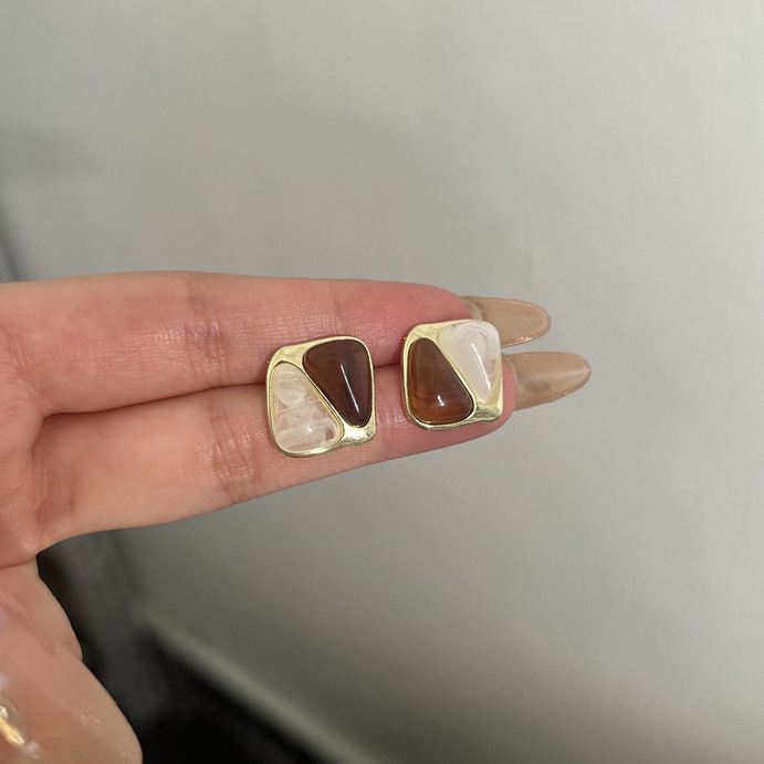 轻奢高级感圆圈耳环女超百搭质感光面金属耳圈耳饰小众设计感耳钉