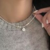 S925纯银珍珠花朵极简风项链女小众百搭精致高级感锁骨链项链批发