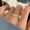 韩版素圈不规则925纯银百搭戒指女小众ins风设计不掉色组合指环