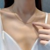 2025新款简约素银珍珠蓝宝石项链女百搭不掉色高级设计感锁骨链批