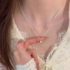 S925纯银珍珠花朵极简风项链女小众百搭精致高级感锁骨链项链批发