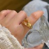 小众设计爱心戒指女可调节素银食指戒高级感指环时尚个性百搭手饰