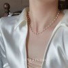 S925纯银珍珠花朵极简风项链女小众百搭精致高级感锁骨链项链批发