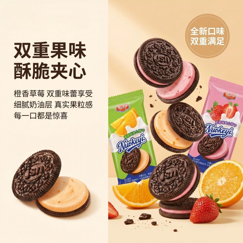 夹心饼干马卡龙夹心饼干早餐解馋混合口味散装整箱零食散装发批