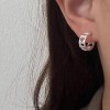 养耳洞耳钉女925银针耳环简约百搭耳骨钉睡觉免摘耳棒耳饰925纯银