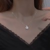 S925纯银珍珠花朵极简风项链女小众百搭精致高级感锁骨链项链批发
