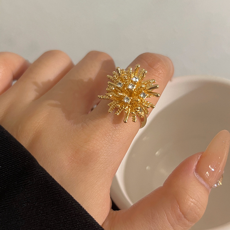 小众设计爱心戒指女可调节素银食指戒高级感指环时尚个性百搭手饰