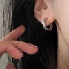 s925银耳环女轻奢高级感耳饰小众简约耳扣经典ins风耳圈饰品批发