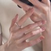 韩版素圈不规则925纯银百搭戒指女小众ins风设计不掉色组合指环