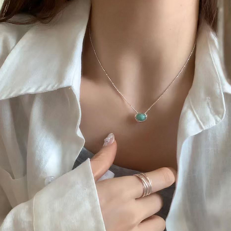 日常百搭S925纯银锆石项链女轻奢高级感不掉色简约锁骨链配饰批发
