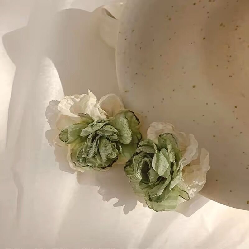 银针彩色人造水晶款花朵流苏耳环甜美清新耳钩耳坠韩系高级感耳饰