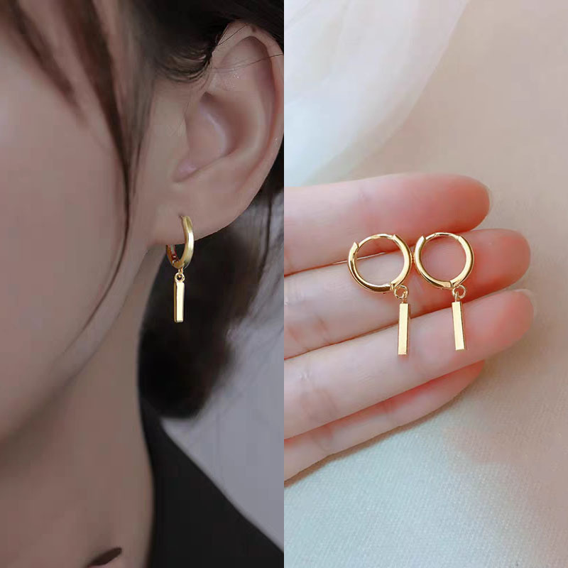 轻奢高级感圆圈耳环女超百搭质感光面金属耳圈耳饰小众设计感耳钉