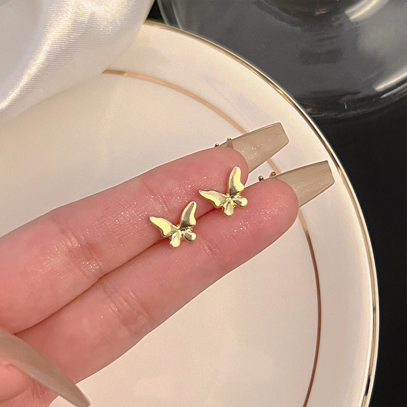 S925银新款小清新森系甜美精致耳钉女时尚小众设计百搭轻奢耳饰
