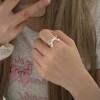爆闪拉丝满钻锆石戒指女轻奢风时尚小众精致百搭高级感开口食指戒