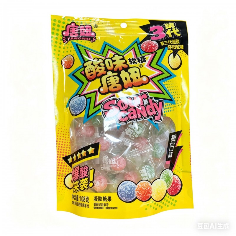 爆酸软糖混合水果口味什锦装童年糖果小卖部整箱零食散装批发代发