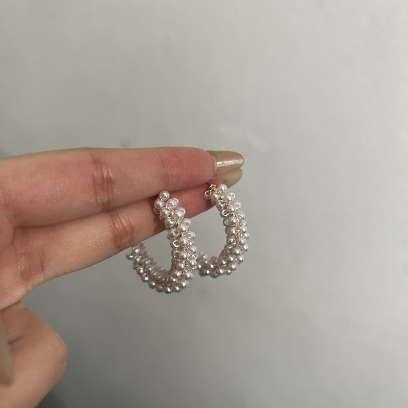 轻奢高级感圆圈耳环女超百搭质感光面金属耳圈耳饰小众设计感耳钉