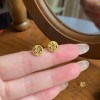 镀真金S925纯银针2024新款金属耳环小众设计感冷淡风气质高级耳钉