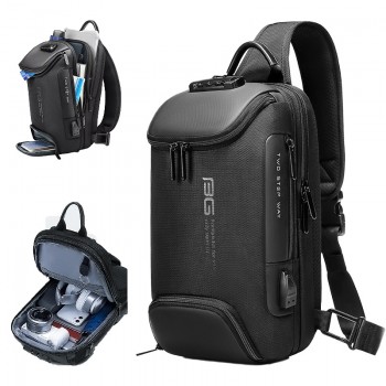 Cross-border popular chest bag for men, fashionable anti-theft crossbody bag, multifunctional waterproof shoulder crossbody bag, large capacity outdoor men's bag