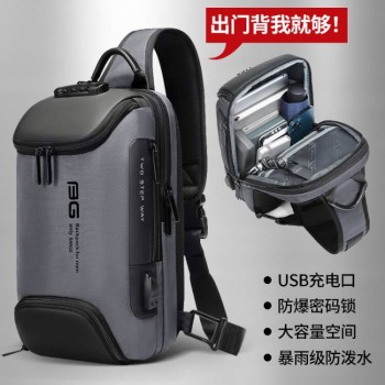 Cross-border popular chest bag for men, fashionable anti-theft crossbody bag, multifunctional waterproof shoulder crossbody bag, large capacity outdoor men's bag